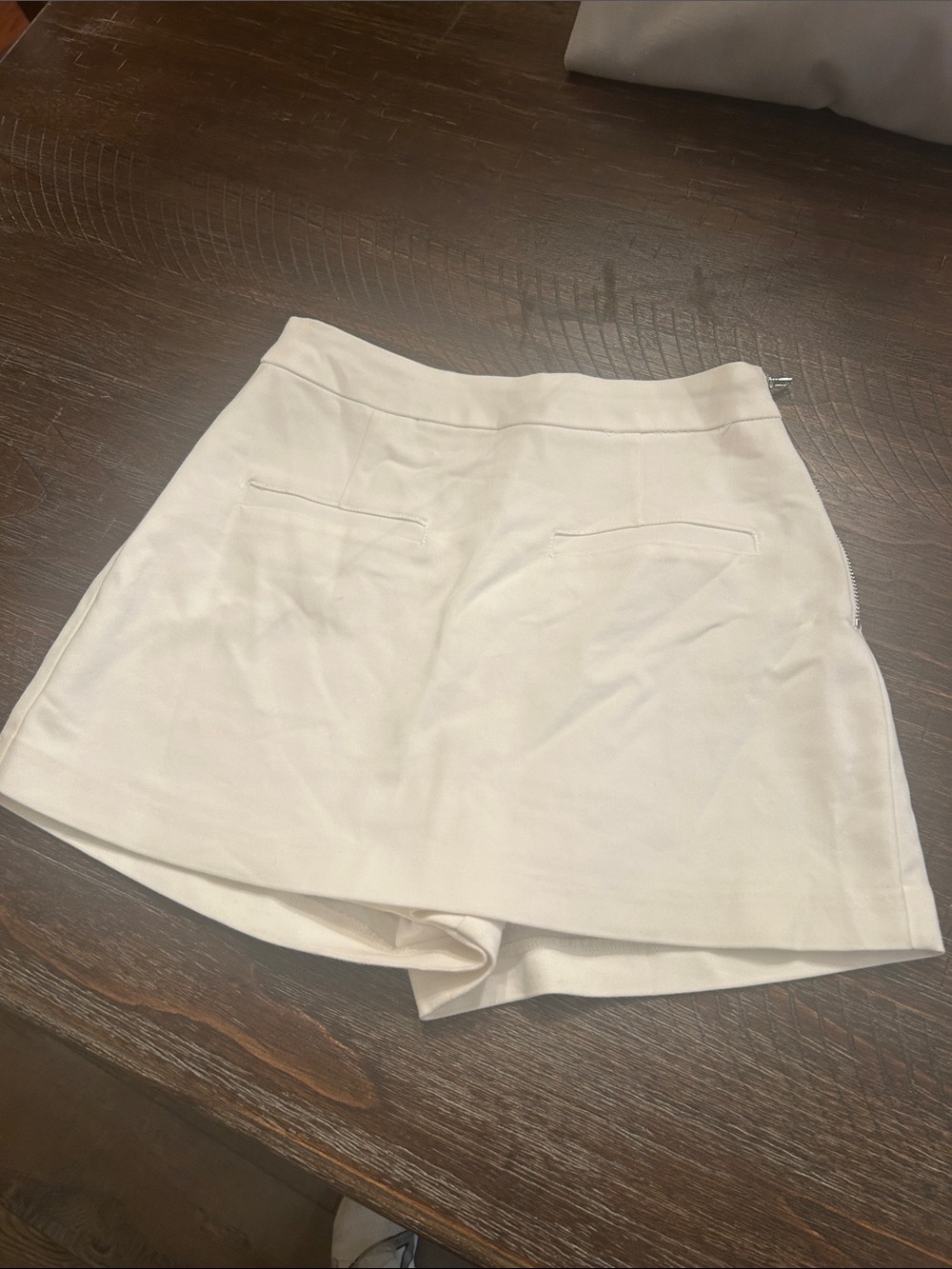 English Factory Cream Skort with Faux Welt Pockets
